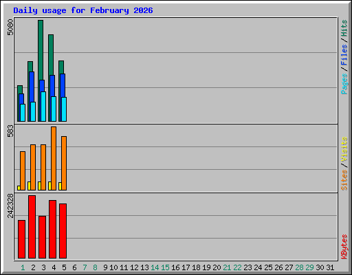 Daily usage for February 2026