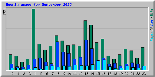 Hourly usage for September 2025